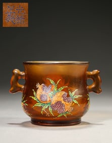 A GLASS 'SANDUO' CENSER