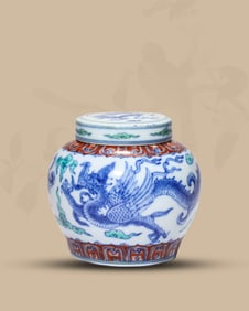 A DOUCAI 'DRAGON AND CLOUDS' JAR