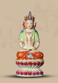 A FAMILLE-ROSE AMITAYUS BUDDHA