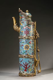 A CLOISONNé ENAMEL 'SHOU AND DRAGON' EWER