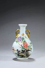 A FAMILLE-ROSE 'BIRDS AND FLOWERS WITH POEM' YUHUCHUNPING