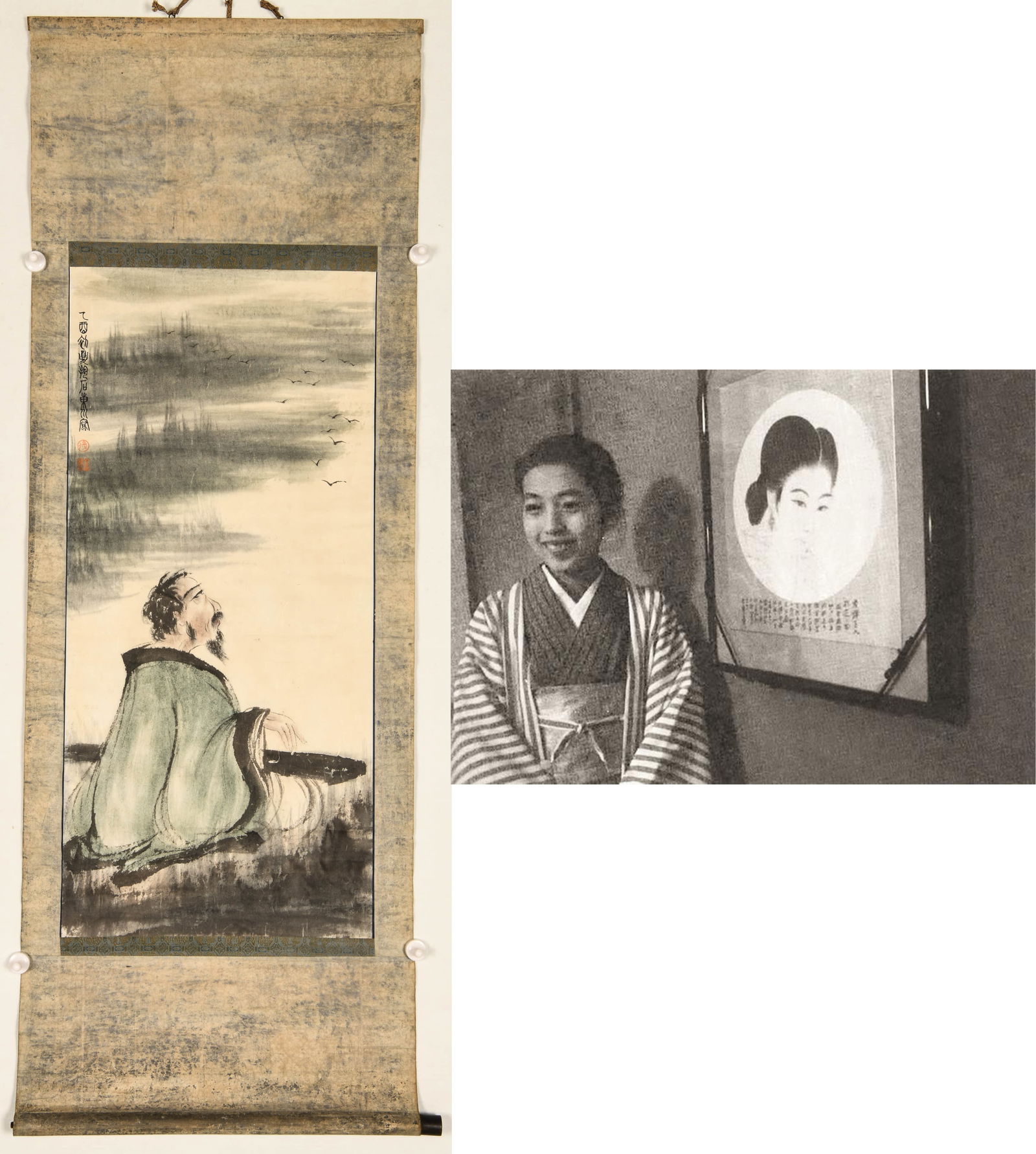 FU BAOSHI (1904-1965), ATTRIBUTED TO, PLAYING ZITHER (1 of 4)