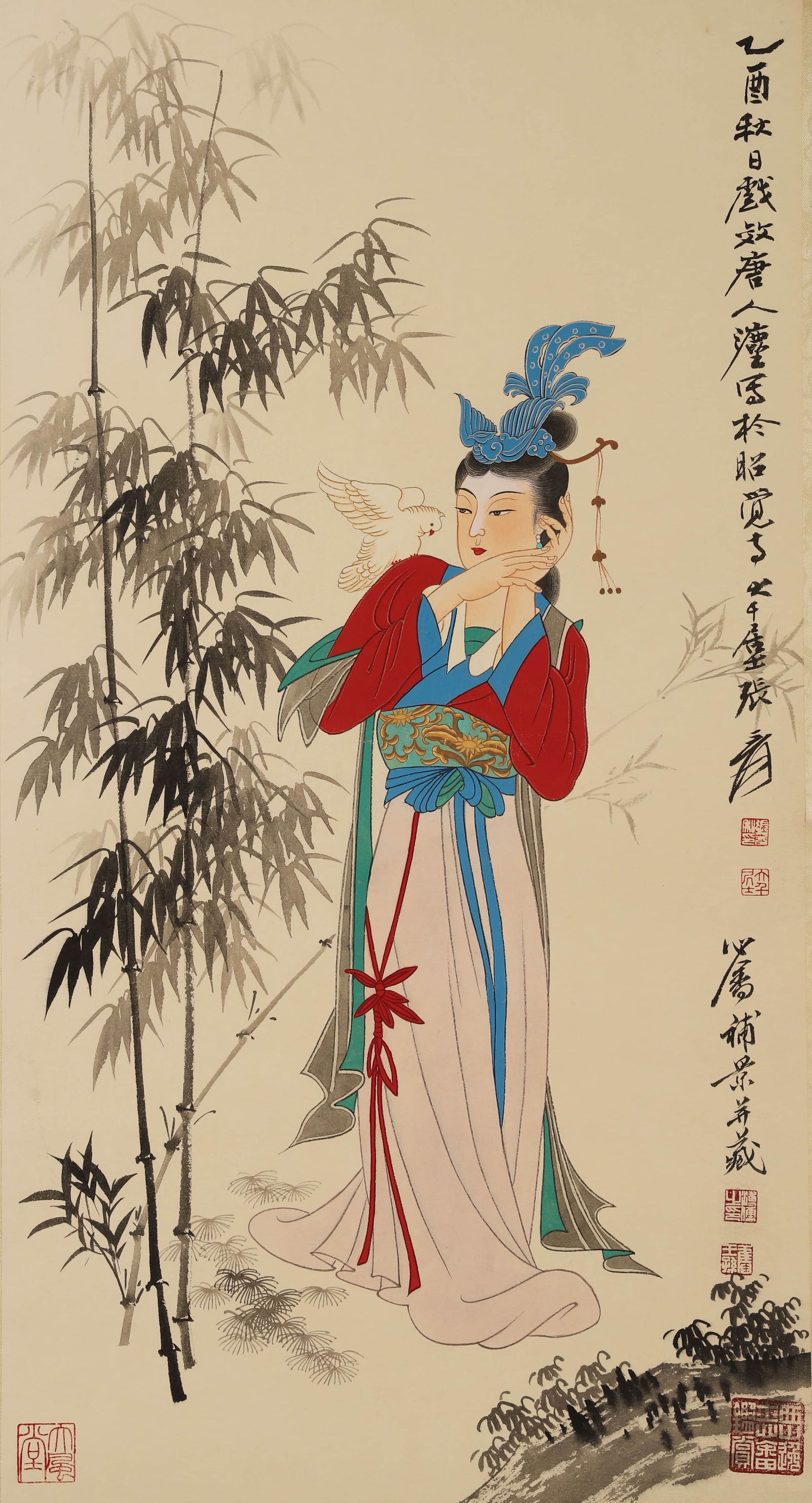 ZHANG DAQIAN (1899-1983) & PU RU (1896-1963), ATTRIBUTED TO, LADY: ZHANG DAQIAN (1899-1983) & PU RU (1896-1963), ATTRIBUTED TO, LADY Dimensions: Length: 65 cm (25.6 in.), Width: 35 cm (13.8 in.). All measurements are approximate.