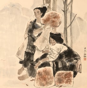 ZHOU SICONG (1939-1996), ATTRIBUTED TO, TWO BEAUTIES
