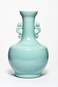 A BLUE GLAZED VASE