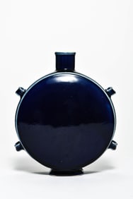 A BLUE GLAZED MOONFLASK