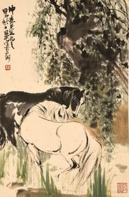 LIU DANZHAI (1931-2011), ATTRIBUTED TO, TWO STEEDS