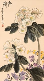 XIAO SHUFANG (1911-2005), ATTRIBUTED TO, FLOWERS IN FULL BLOOM