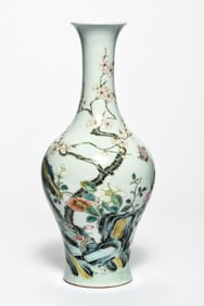A FAMILLE ROSE 'LANDSCAPE' VASE