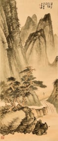 ZHANG DAQIAN (1899-1983), ATTRIBUTED TO, VISITING FRIENDS BY STREAM