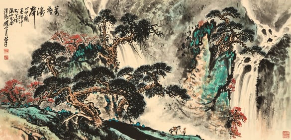 GUAN SHANYUE (1912-2000), ATTRIBUTED TO, SOUND OF PINES IN VALLEYS