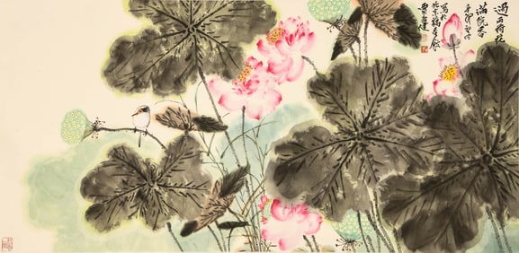 JIA GUANGJIAN (B.1964), ATTRIBUTED TO, FRAGRANT LOTUS IN RAIN