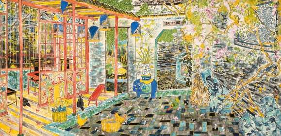 FANG XIANG (B.1967), ATTRIBUTED TO, LEISURELY COURTYARD