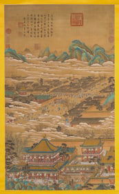DING GUANPENG (ACT. 18TH CENTURY), ATTRIBUTED TO, CELESTIAL MOUNTAINS AND PAVILIONS