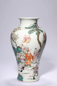 A FAMILLE-ROSE ' SCENE' FLARED-MOUTH VASE