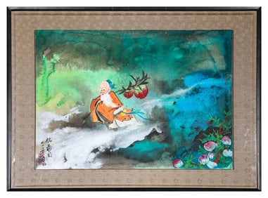 ZHANG DAQIAN (1899-1983), ATTRIBUTED TO, BIRTHDAY CELEBRATION
