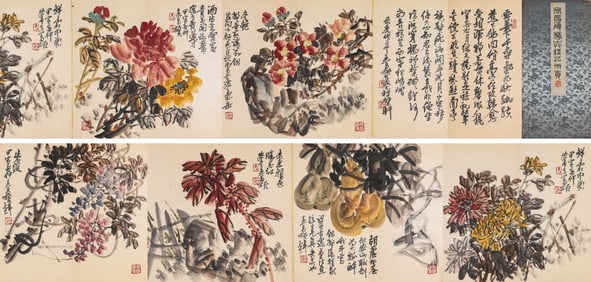 WU CHANGSHUO (1844-1927), ATTRIBUTED TO, FLOWER ALBUM LEAVES