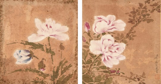 LIAO JIAHUI (B.1982), ATTRIBUTED TO, TWO FLOWER LEAVES