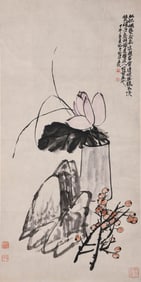 WU CHANGSHUO (1844-1927), ATTRIBUTED TO, FLOWERS AND ANTIQUES