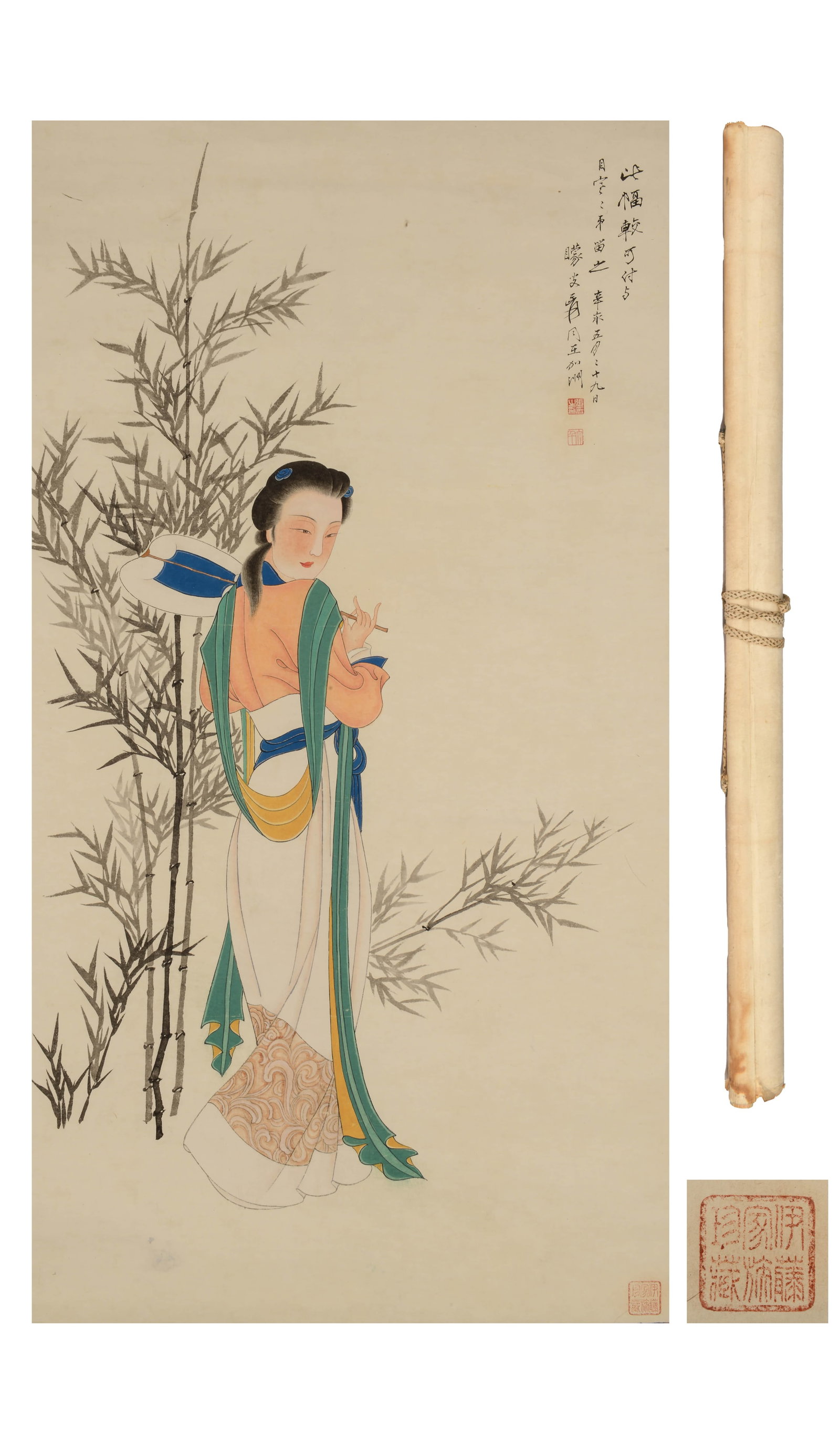 ZHANG DAQIAN (1899-1983), ATTRIBUTED TO, LADY: ZHANG DAQIAN (1899-1983), ATTRIBUTED TO, LADY Length: 110 cm (43.3 in.), Width: 59 cm (23.2 in.). All measurements are approximate.