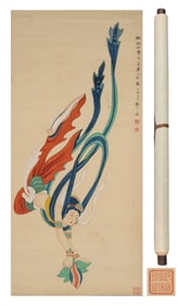 ZHANG DAQIAN (1899-1983), ATTRIBUTED TO, FLYING APSARAS