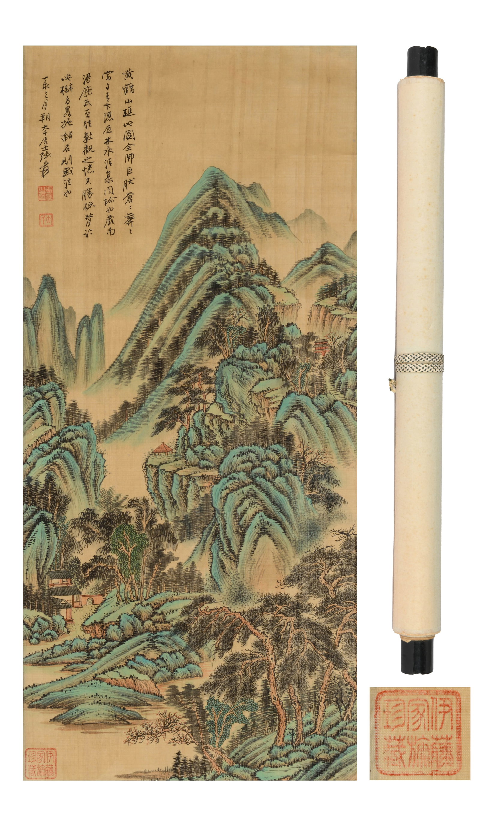 ZHANG DAQIAN (1899-1983), ATTRIBUTED TO, LANDSCAPE: ZHANG DAQIAN (1899-1983), ATTRIBUTED TO, LANDSCAPE Length: 72 cm (28.3 in.), Width: 33 cm (13.0 in.). All measurements are approximate.