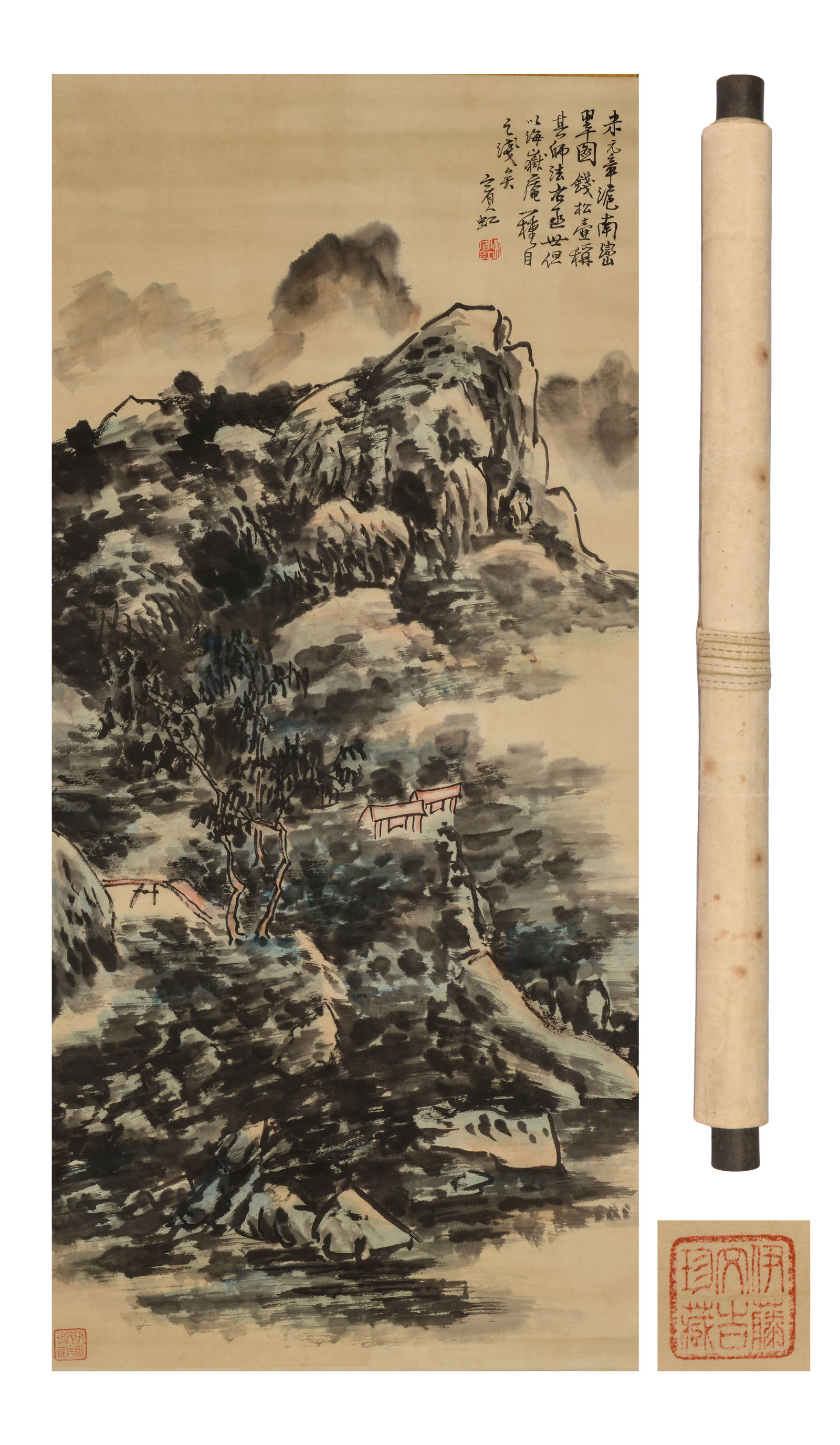 HUANG BINHONG (1865-1955), ATTRIBUTED TO, LANDSCAPE: HUANG BINHONG (1865-1955), ATTRIBUTED TO, LANDSCAPE Length: 99 cm (39.0 in.), Width: 45 cm (17.7 in.). All measurements are approximate.