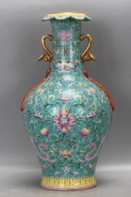 A FAMILLE ROSE 'DRAGON' VASE