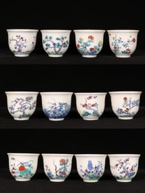 A DOUCAI 'FLOWER MONTH' CUP