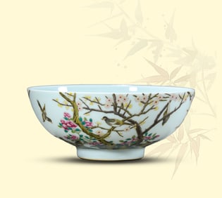 A FAMILLE-ROSE 'FLOWER-AND-BIRD' BOWL