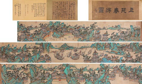ZHAO BOJU (1120-1182), ATTRIBUTED TO, SPRING OUTING IN IMPERIAL GARDEN