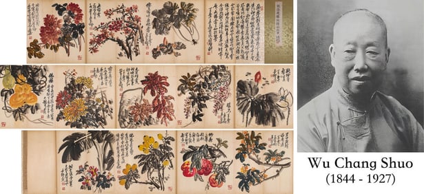 WU CHANGSHUO (1844-1927), ATTRIBUTED TO, FLOWER ALBUM LEAVES