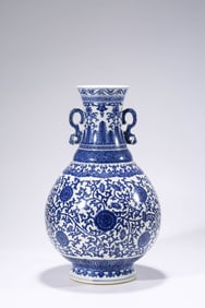 A BLUE AND WHITE 'LOTUS' VASE