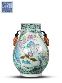 A FAMILLE-ROSE 'MAGPIE-ON-PLUM AND FLOWER-BIRD' JAR
