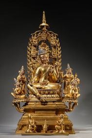 A GILT-BRONZE FIGURE OF TARA