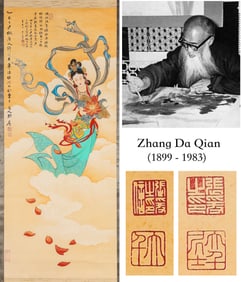 ZHANG DAQIAN (1899-1983), ATTRIBUTED TO, FLYING APSARAS