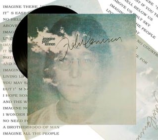 A VERY RARE VINYL ALBUM OF "IMAGINE" SIGNED BY JOHN LENNON,1971