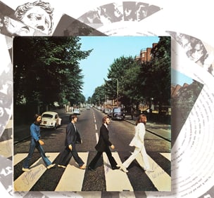THE BEATLES FULLY SIGNED LP "ABBEY ROAD," 1969