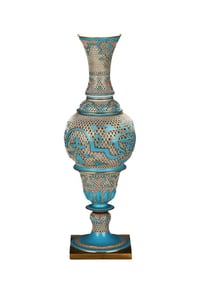 PIERCED AND GILT TWO-TONE LARGE VASE