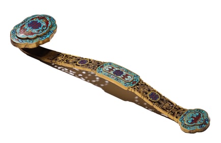 A CLOISONNÉ ENAMEL 'LONGEVITY' RUYI SCEPTRE