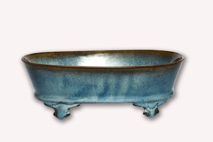 A FLAMBE-GLAZED 'POETRY' FOUR-FOOTED WASHER