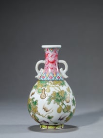 A FAMILLE-ROSE 'FORTUNE AND LONGEVITY' YUHUCHUNPING