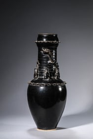 A DING-TYPE BLACK-GOLD GLAZED 'DRAGON' VASE