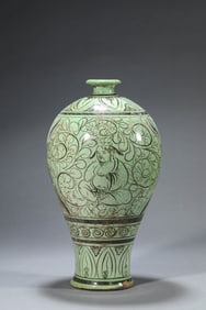 A CIZHOU-TYPE GREEN-GLAZED MEIPING