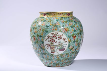 A FAMILLE-ROSE 'THREE STARS OF FORTUNE' JAR