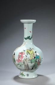 A FAMILLE-ROSE 'EIGHT IMMORTALS OFFERING LONGEVITY' VASE