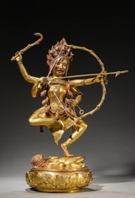 A GILT-BRONZE FIGURE OF PRAJNAPARAMITA