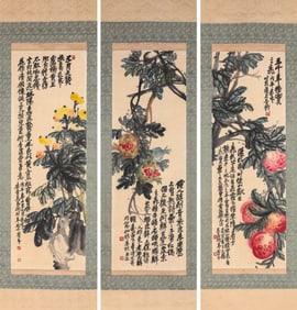 WU CHANGSHUO (1844-1927), ATTRIBUTED TO, FLOWER SET