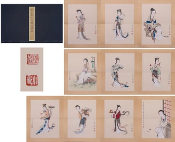 LU XIAOMAN (1903-1965), ATTRIBUTED TO, LADIES OF THE COURT ALBUM LEAVES
