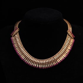 18K GOLD BURMESE RUBY NECKLACE